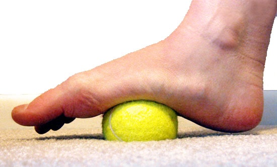 Tennis ball rolling exercise