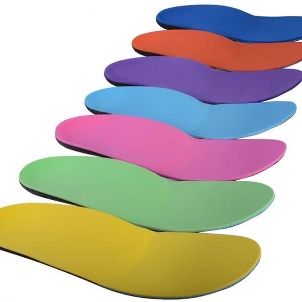 orthotics with various different colours