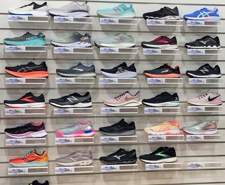 A selection of shoes at The Running Shoe Company