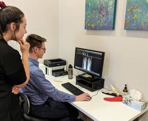 Podiatrists review x-rays at Posture Podiatry