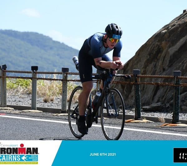 Adelaide Podiatrist, Will Duncan, cycling during Ironman event in Cairns, Australia
