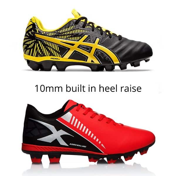 Football boots with 10mm built in heel raise