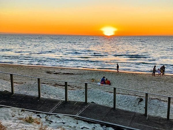 Sunset on Grange Beach in Adelaide, South Australia