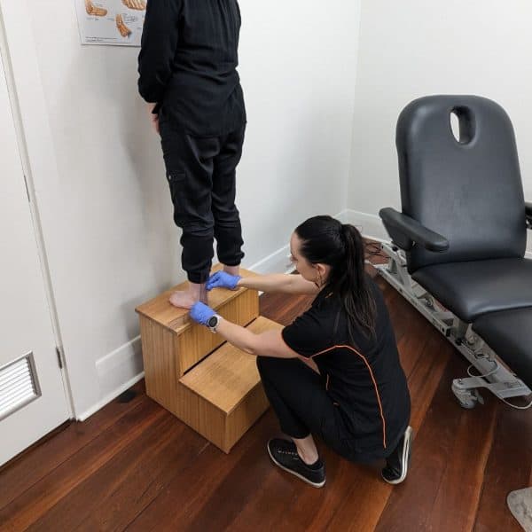 Adelaide Podiatrist, Tessa Coleman Measuring Stance Position